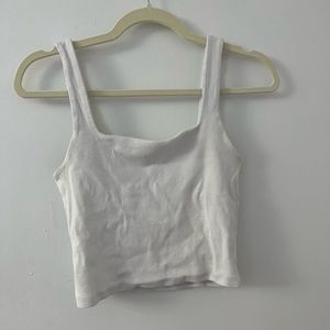 White Ribbed Crop Top from Zara, size M